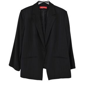 Anne Klein Women Black Blazer - Pinstripe